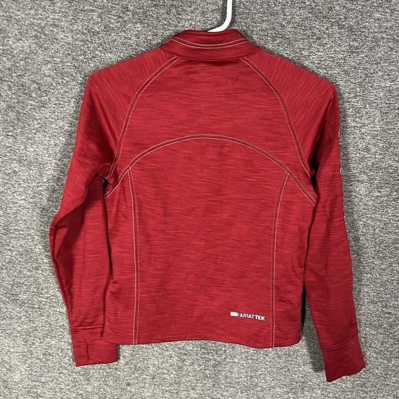Ariat Shirt Womens Medium Red AriatTEK Cold Series 1/4 Zip Riding Pullover - Picture 5 of 6
